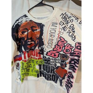 Art Graphic Shirt XL Graffiti Grailcore Streetwear Style Long Sleeve Unbranded